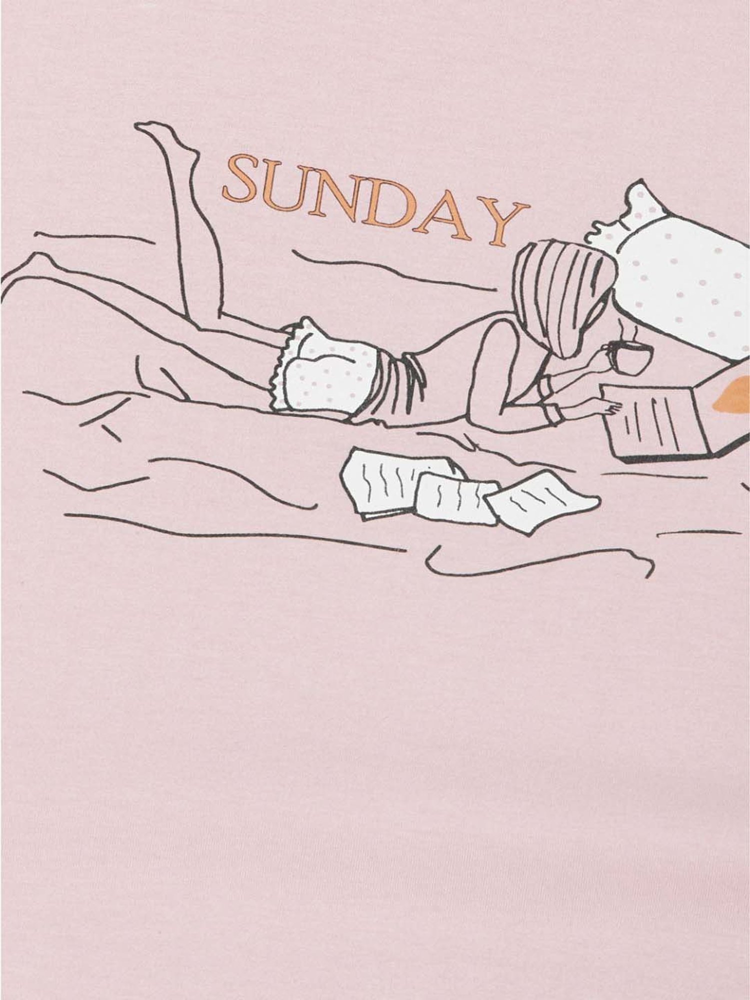 Dreamz by Pantaloons Pink & Black Cotton Printed T-Shirt & Pyjama Set