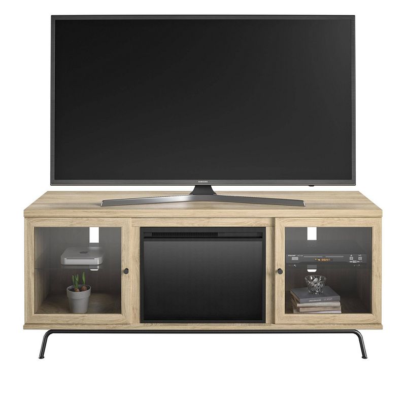 70" Aronson Fireplace Tv Stand Blonde Oak - Room &