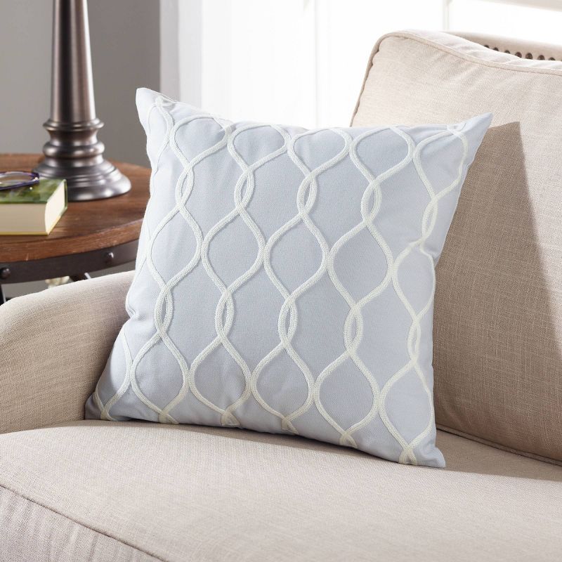 18"x18" Oval Lattice Square Throw Pillow Gray - Sure Fit