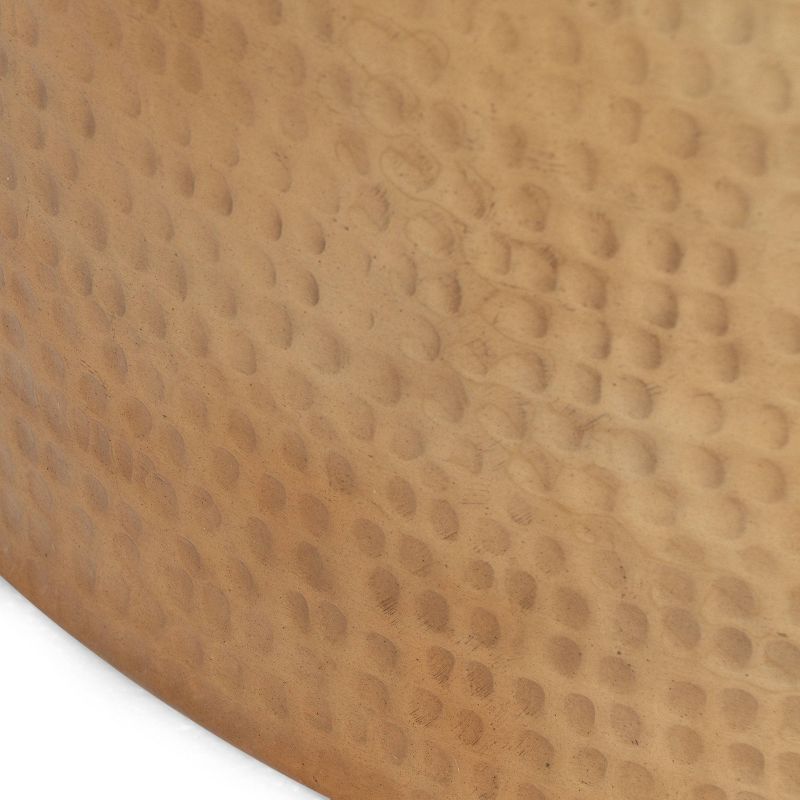 Yantic Modern Handcrafted Aluminum Drum Coffee Table Brass - Christopher Knight Home