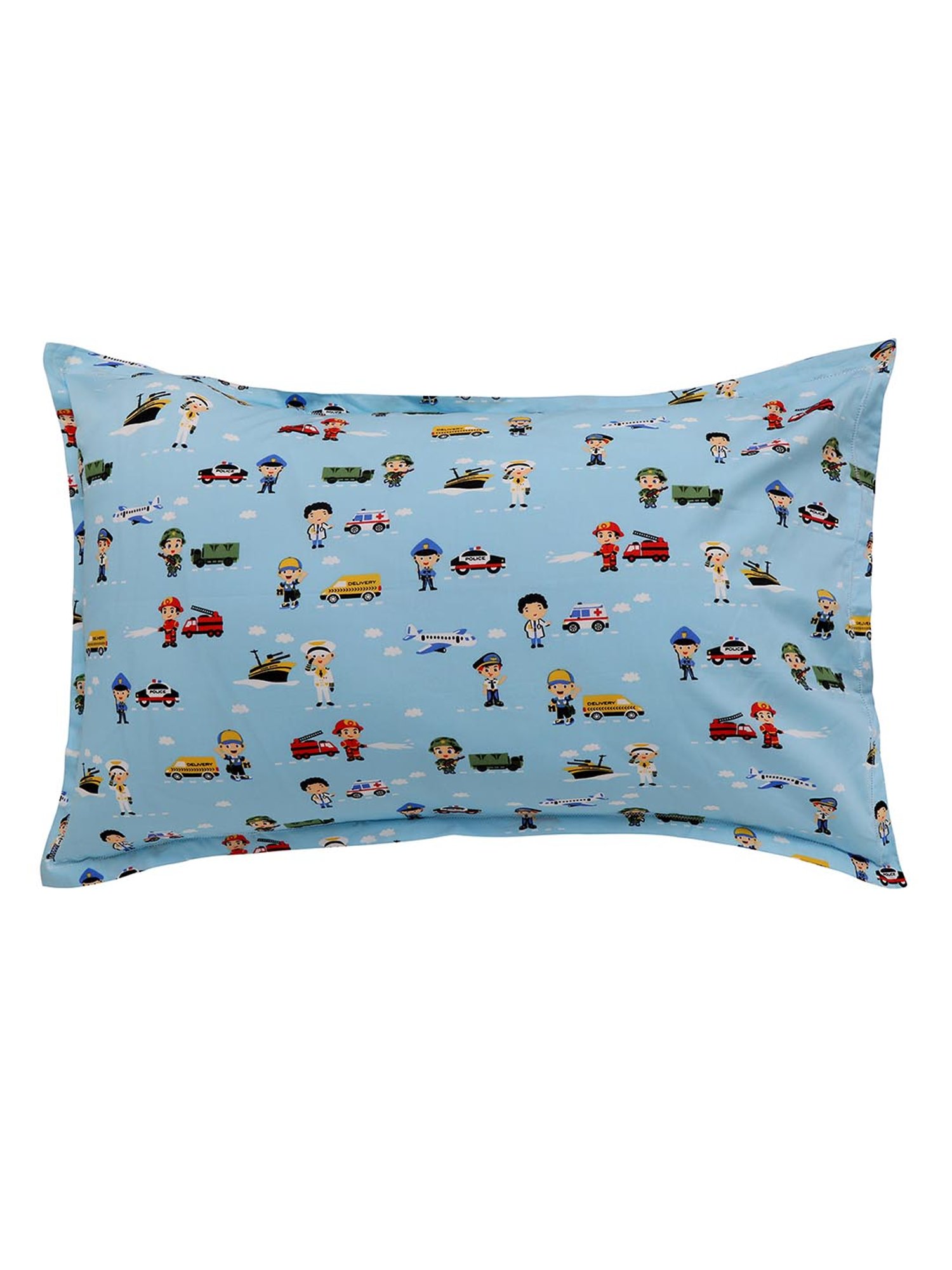 Nigh Nigh Young Heroes Blue Cotton 300 TC Kids Bed Linen Set