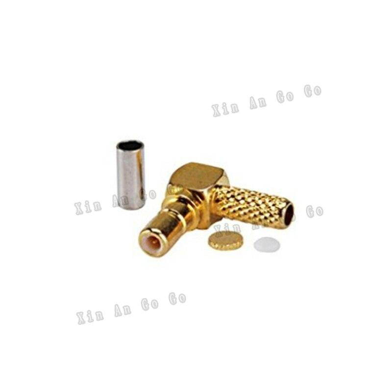 5pcs RF connector SSMB male Right Angle Crimp connector for LMR100 RG316 RG174 cable fast ship