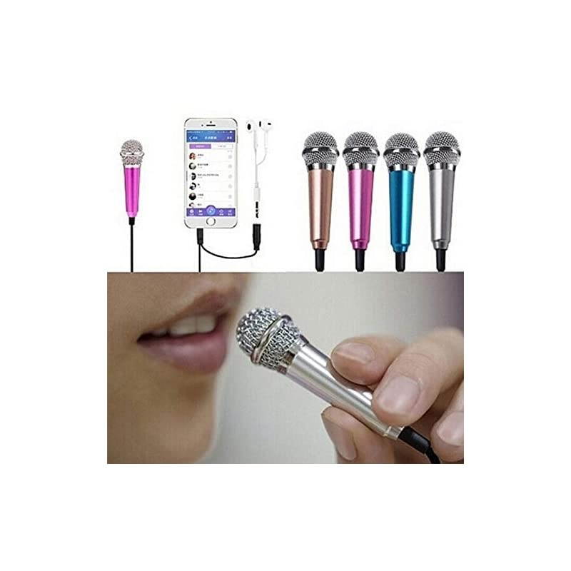 Microphone Portable VocalInstrument Microphone for Mobile Phone Laptop Notebook Apple iPhone Samsung AndroidRose Gold