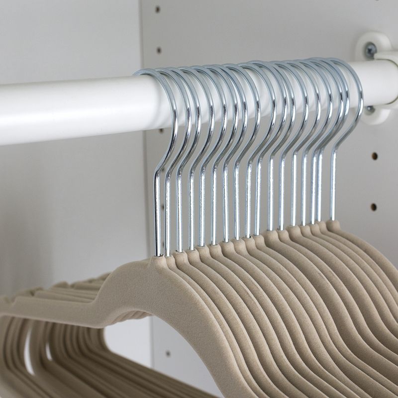 Home Basics Velvet Flocked Suit Hanger, (Pack of 25), Ivory