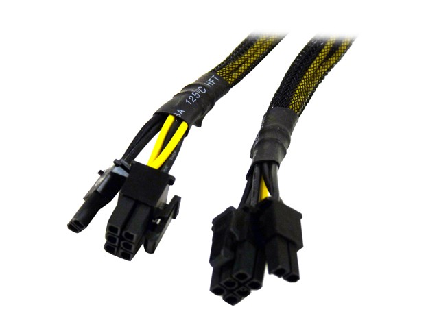 1ST PC CORP. 8" CB-PCIE8-Y PCI-E PCI-Express 8-pin Female to Two PCI-Express 6+2-pin Female
