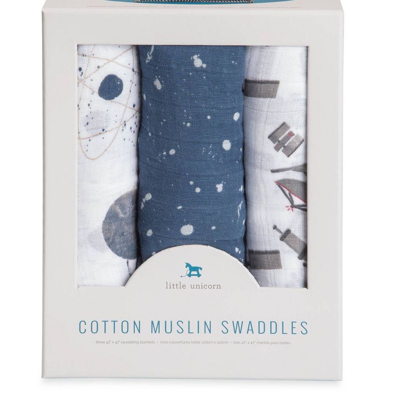 Little Unicorn Cotton Muslin Swaddle Blankets - Ground Control
