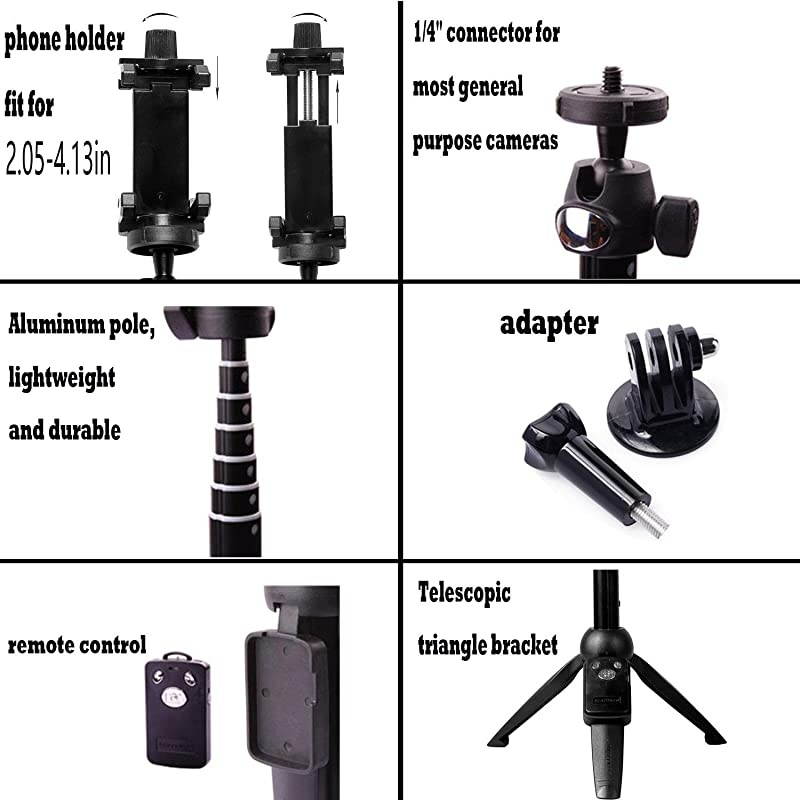 40 Inch Selfie Stick Selfie Stick Tripod with Wireless Remote Phone Tripod Stand Compatible with iPhone 12 11 pro Samsung