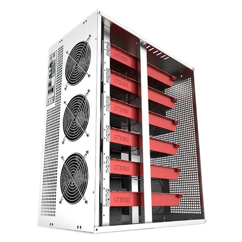 【 + Flash Deal】Mining Rig Frame Case + 3 Fans For 6-8 GPU Crypto-currency ETH BTC Ethereum - Without fan