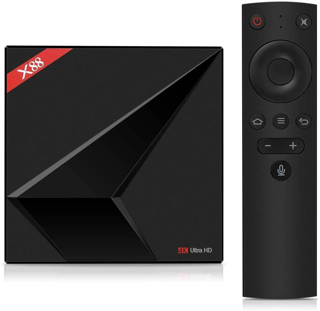 (Android TV system) Android TV Box 7.1 with 2.4G voice remote control, Kingbox X88 quad-core 4GB RAM+32GB ROM/ dual WiFi 2.4G+5G/BT 4.1/ full HD/4K2K UHD VP9 H.265/ Android smart TV box