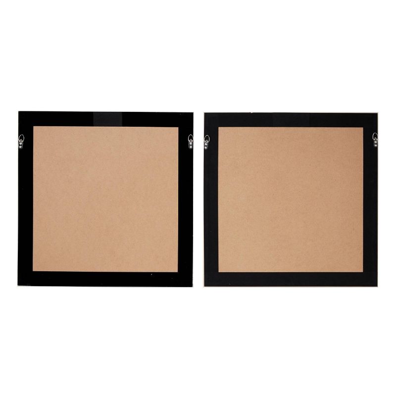 (Set of 2) 23.5" Square Shell Shadow Boxes Coastal Wall Art Natural/White - Olivia & May