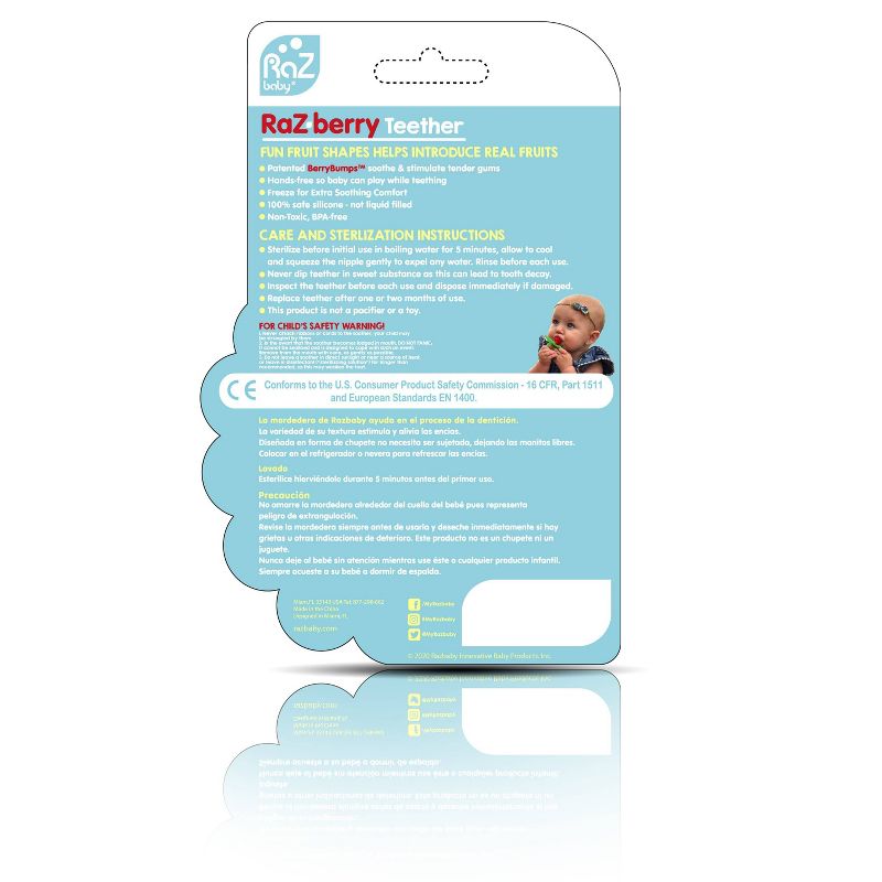 Razbaby RazBerry Silicone Teether - Red