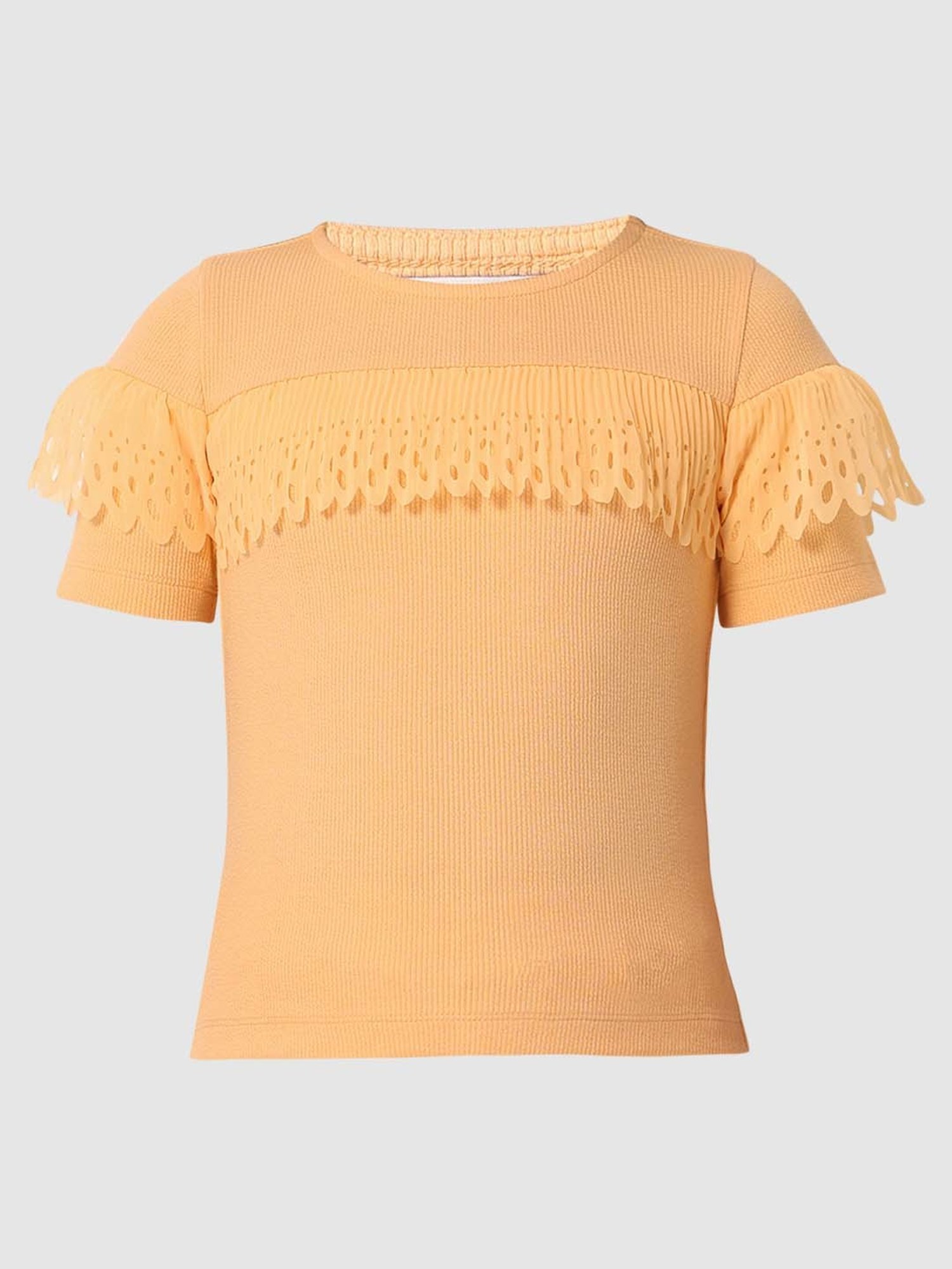 VERO MODA GIRL Orange Cotton Applique Top