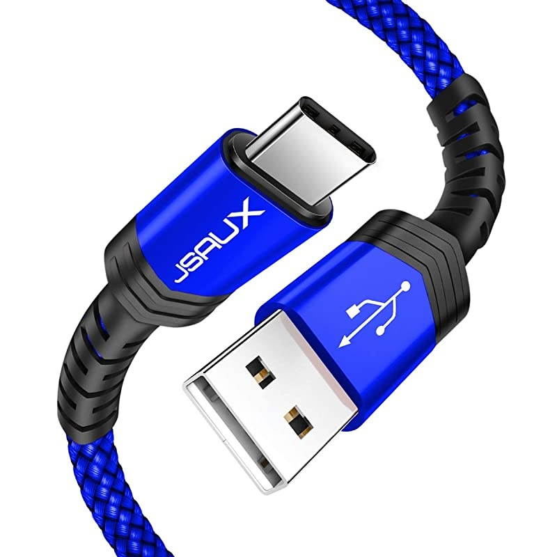USB Type C Cable 3A Fast Charging 2Pack 66ft  USBA to USBC Charge Braided Cord Compatible with Samsung Galaxy S10 S9 S8 S20 Plus A51 A11Note 10 9 8 PS5 Controller USB C ChargerBlue