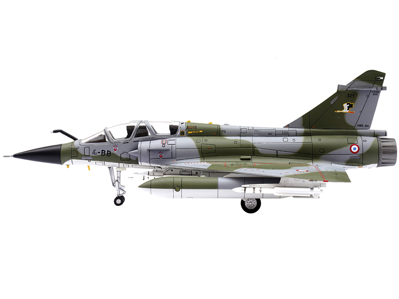 Dassault Mirage 2000N Fighter Plane Camouflage "French Air Force - Armee de l&rsquo;Air" with Missile Accessories "Wing" Series 1/72 Diecast Model by Panzerkampf