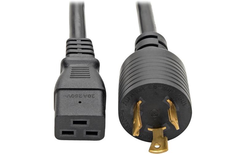 Tripp Lite 12ft Power Cord Extension Cable L6-20P to C19 for PDU/UPS Heavy Duty 20A 12 AWG 12' - 12AWG (IEC-320-C19 to NEMA L6-20P) 12-ft.