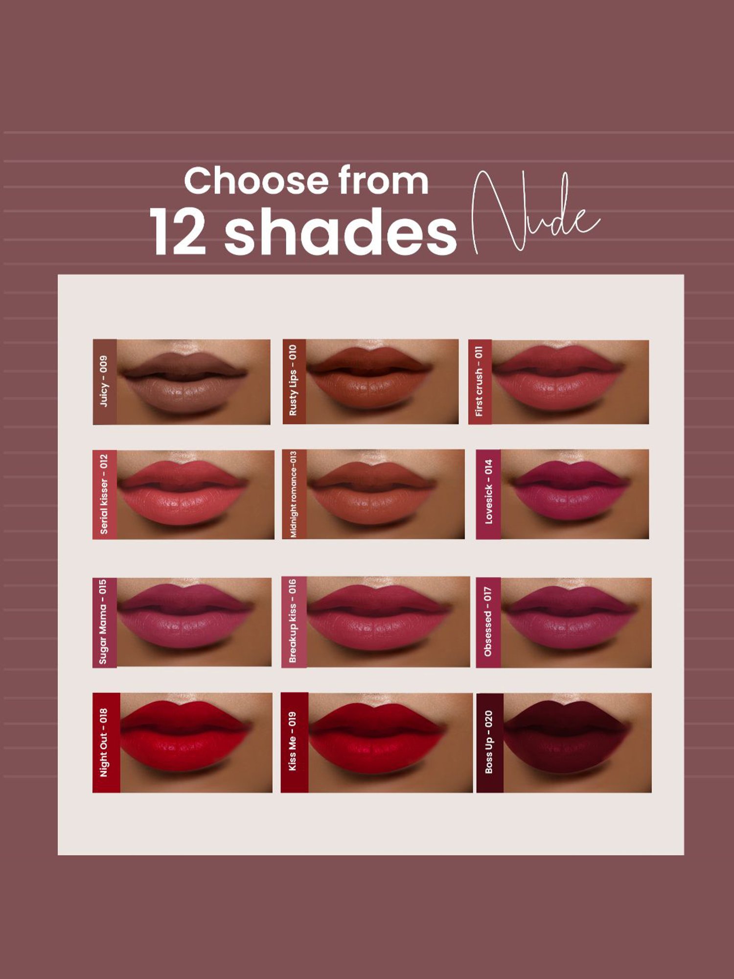 Glamveda Always On Matte Liquid Lipstick Mini Boss Up-020 - 1.2 ml