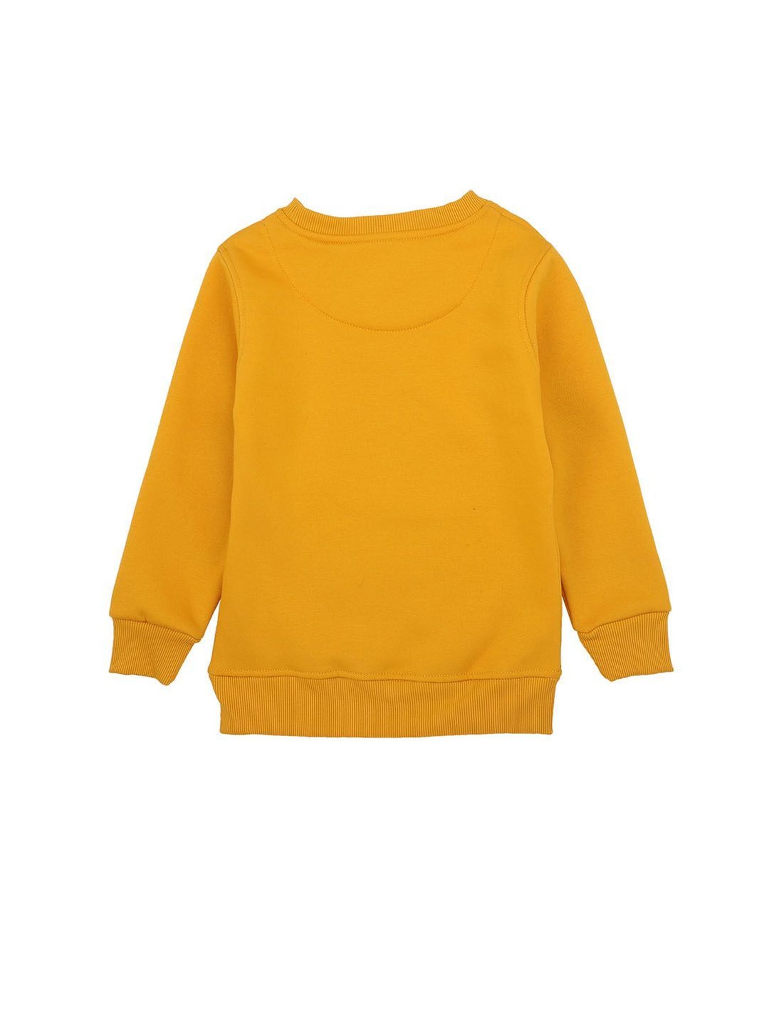 Proteens Kids Mustard Graphic Print Full Sleeves Sweatshirt