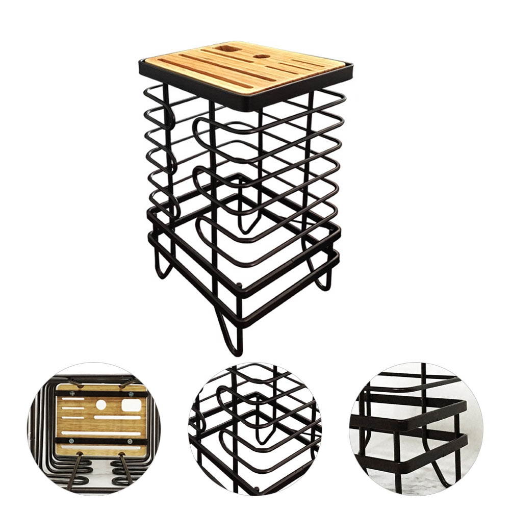 1Pc Iron Cutting Tool Rack Multifunctional Cutlery Organizer Kitchen Shelf