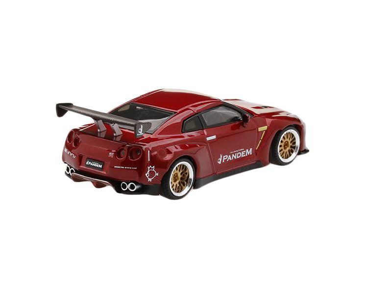 Nissan GT-R R35 Pandem with GT Wing Lava Red Limited Edition to 3000 pcs 1/64 Diecast Model Car by True Scale Miniatures