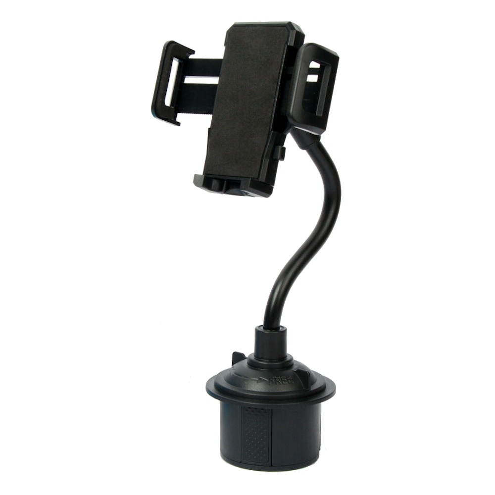 Adjustable Automobile Cup Holder Mount for Smartphones - Black