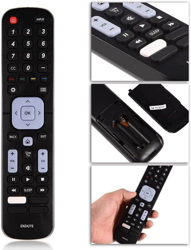EN2A27S Remote Control Replacement for Sharp TV, Universal TV Remote Control Compatible with Sharp LC-40N5000U LC-43N5000U LC-43N6100U