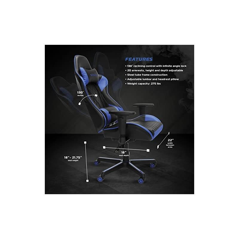 100 Racing Style Gaming Chair, in Blue (RSP-100-BLU)