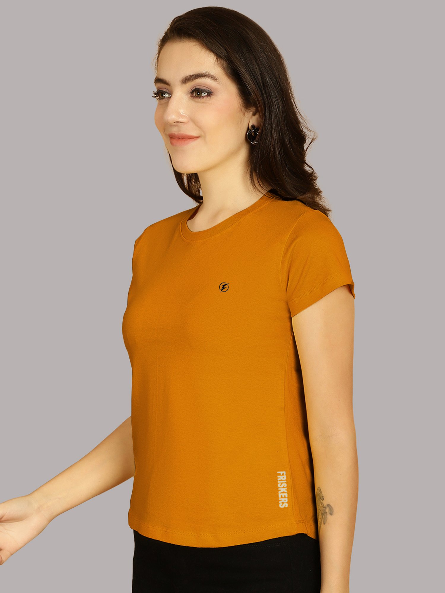Friskers Mustard Cotton T-Shirt