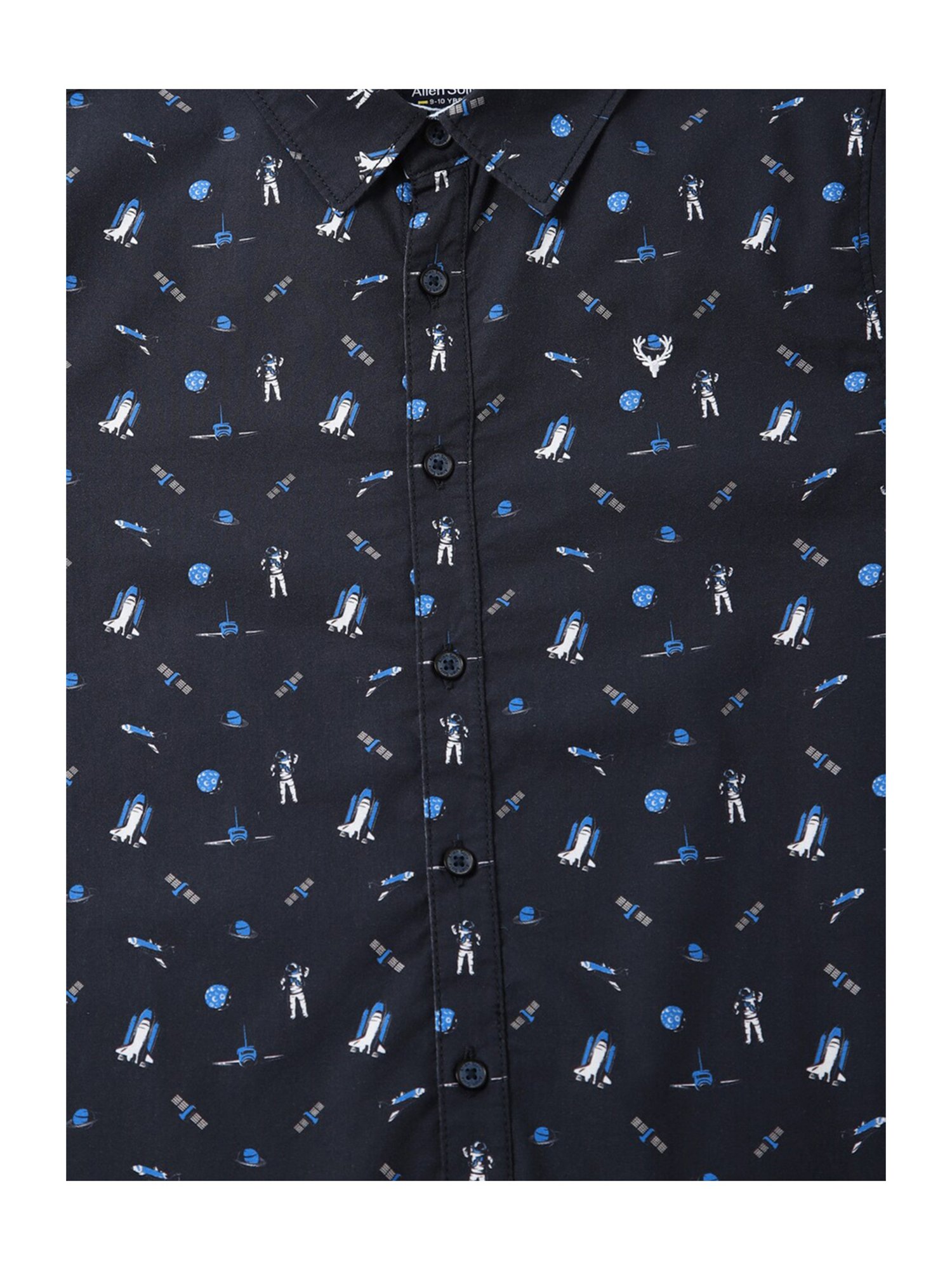 Allen Solly Junior Navy Printed Full Sleeves Shirt