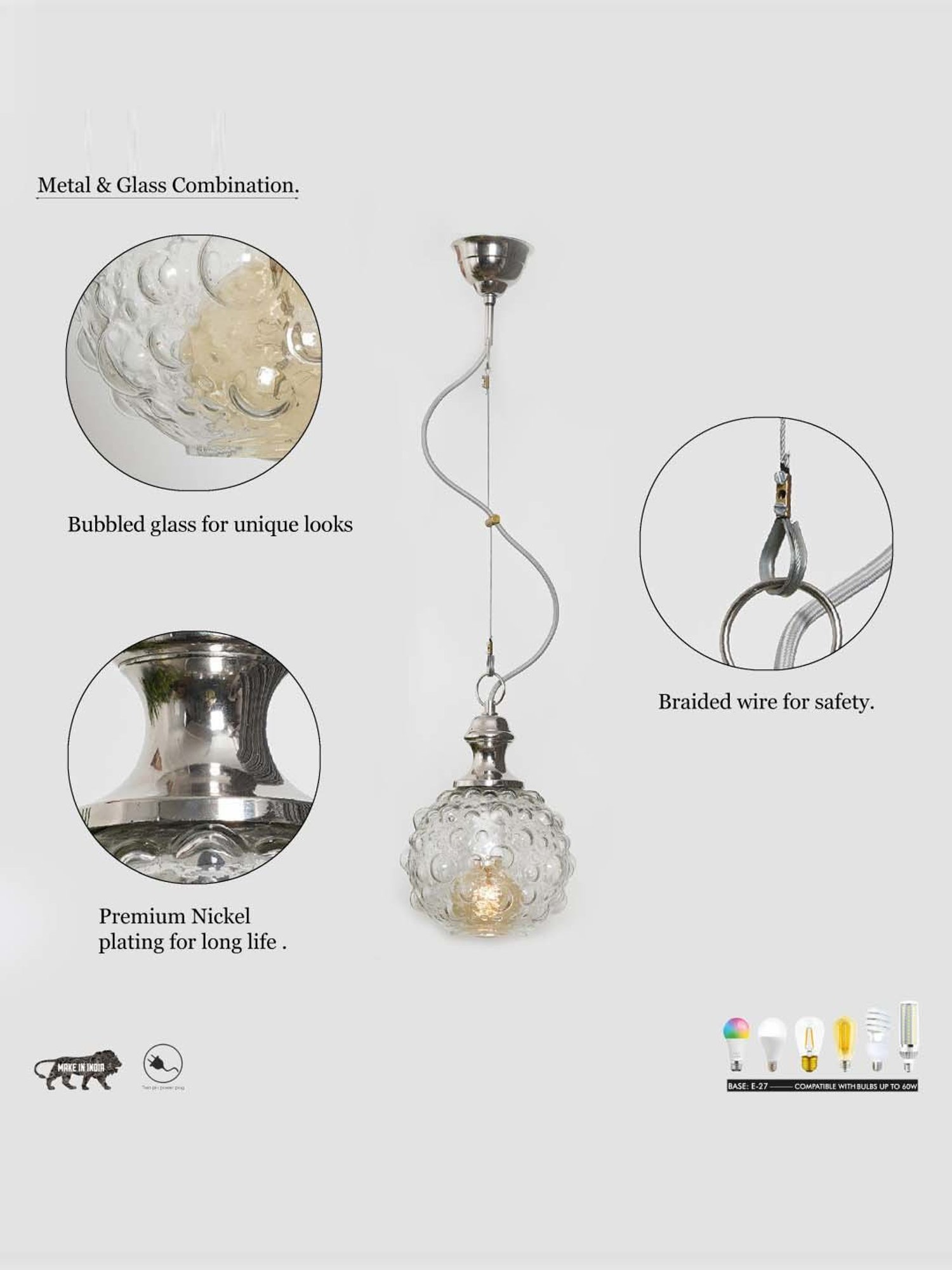 Kapoor Lamp Shades Clear Glass Rawley Hanging Light