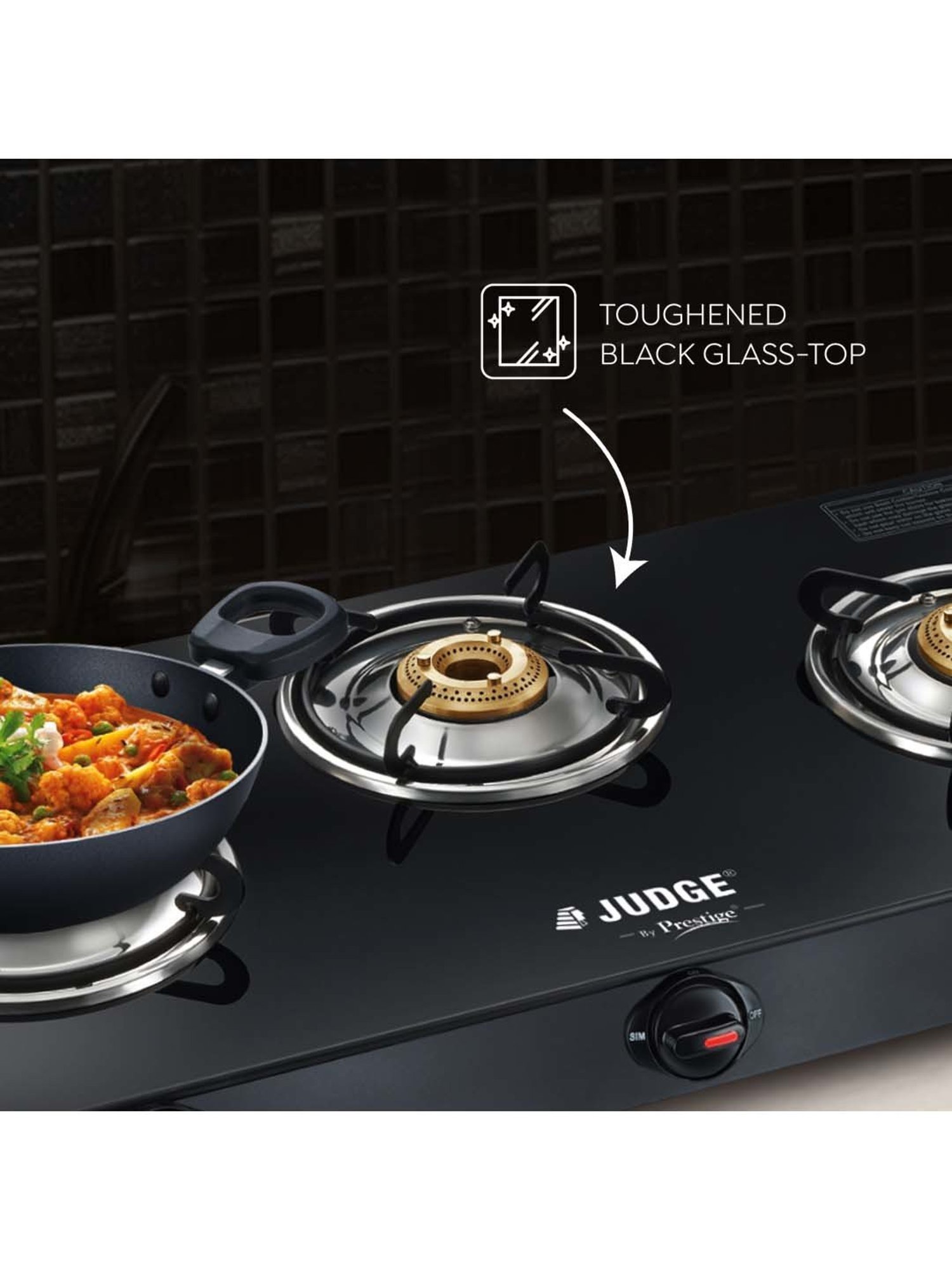 JUDGE Optima Plus Black Glass Induction 1600W Cooktop