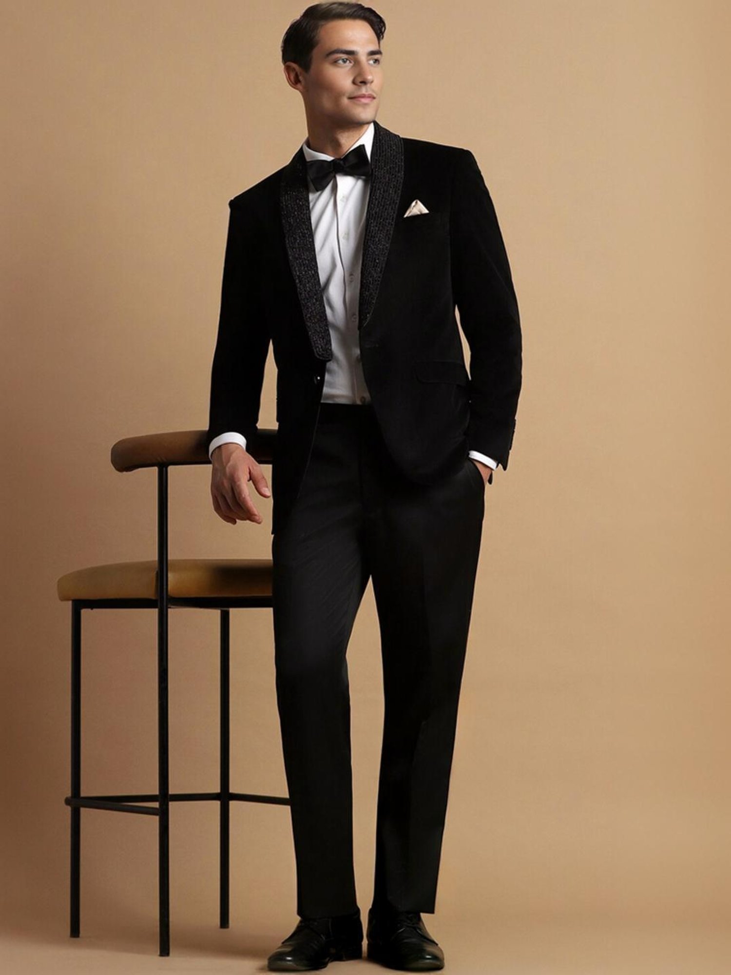 Raymond Brown  Slim Fit Printed Three Piece Suit