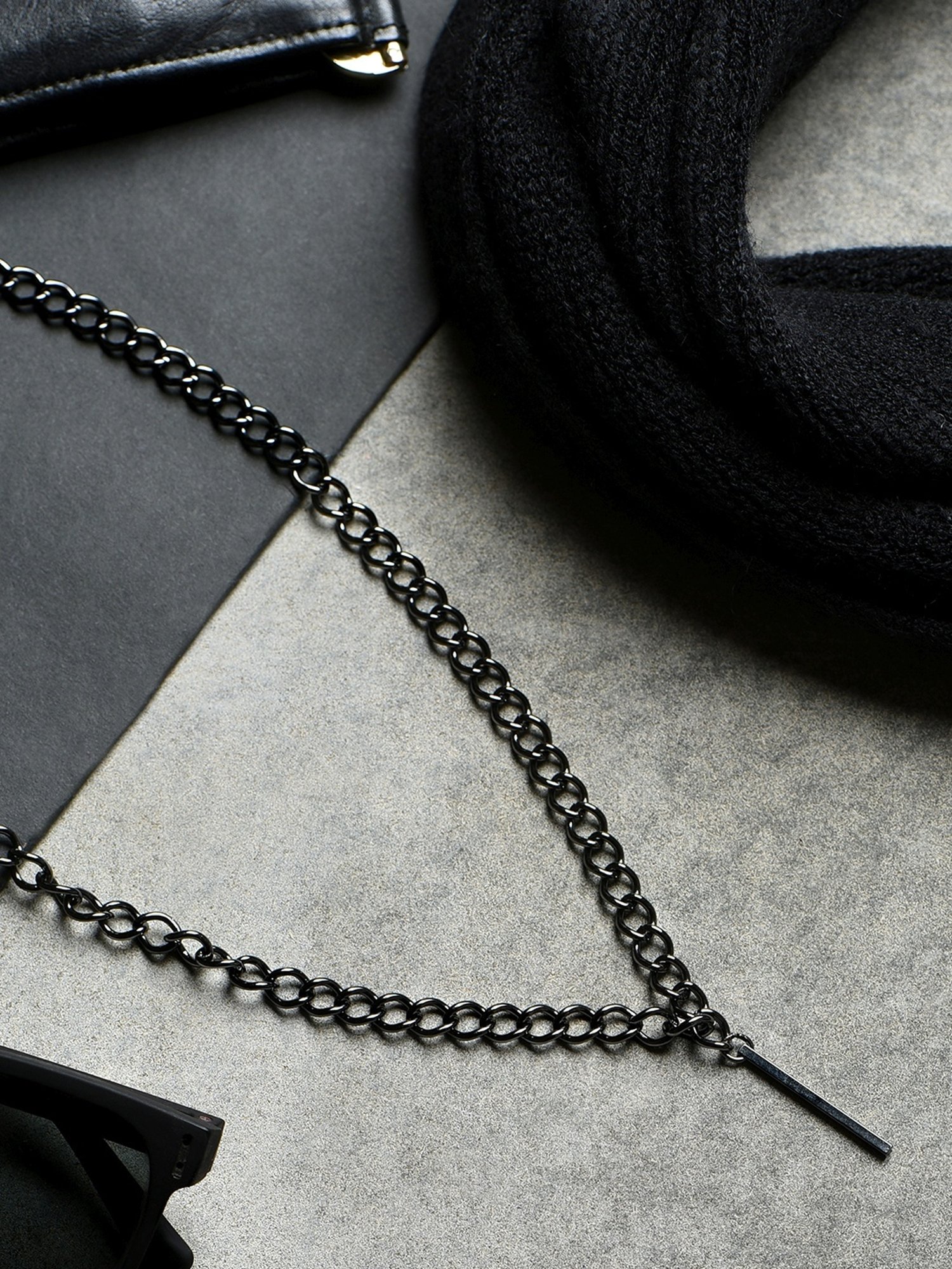 The Bro Code Geometric Shape Fusion Grey Necklace for Men
