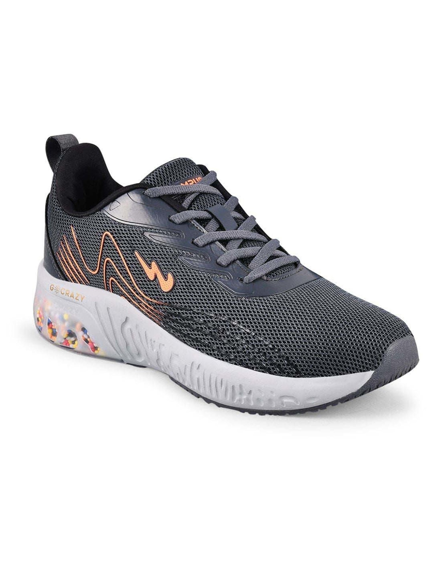 Campus Kids FURRY CH Grey & Orange Training Shoes