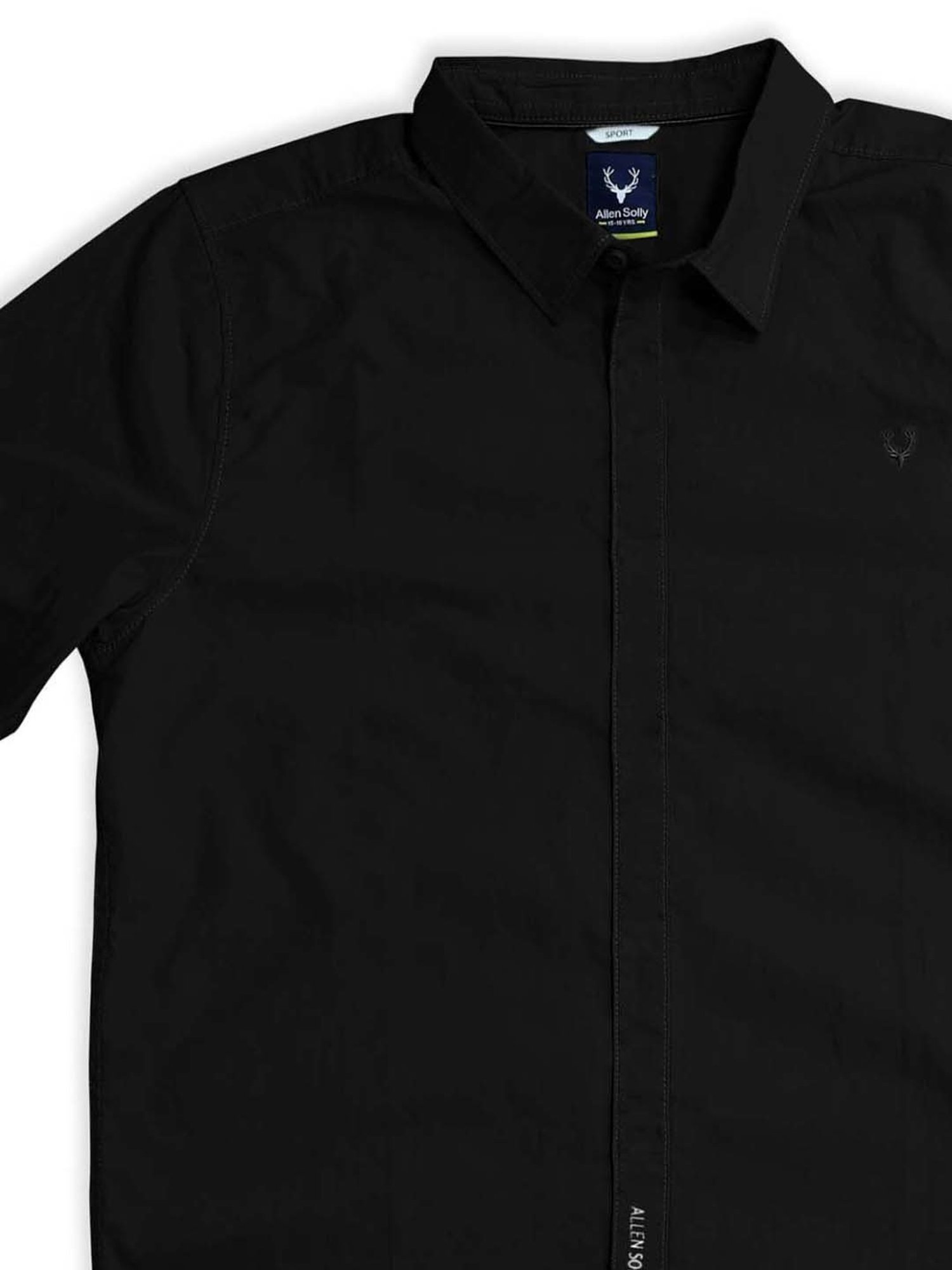 Allen Solly Junior Boys Black Logo Full Sleeves Shirt