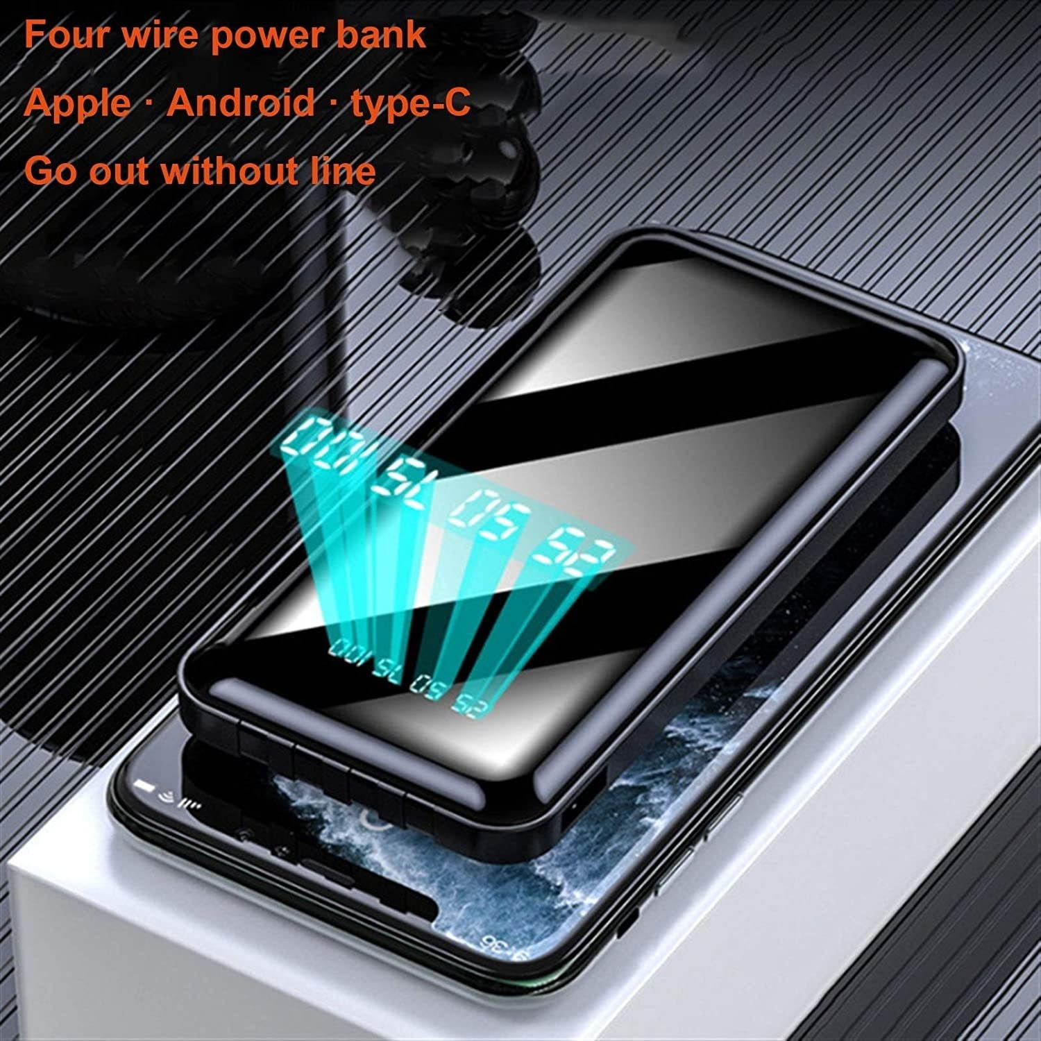 LEIKEGONG Power Bank Mobile Phone Universal Leikegong10000 MA Auto-line Charging Treasure 20000 MA Mirror Fast Charge Large Capacity Mobile Power (Color : China red Size : 20000)