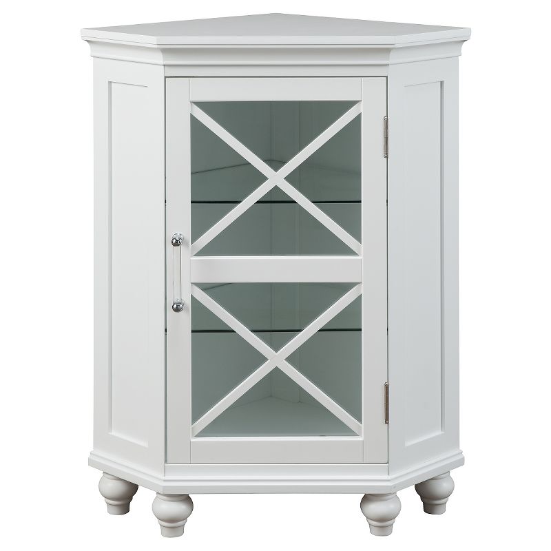 Floor Cabinet with 2 Shelves White - Elegant Home Fashions