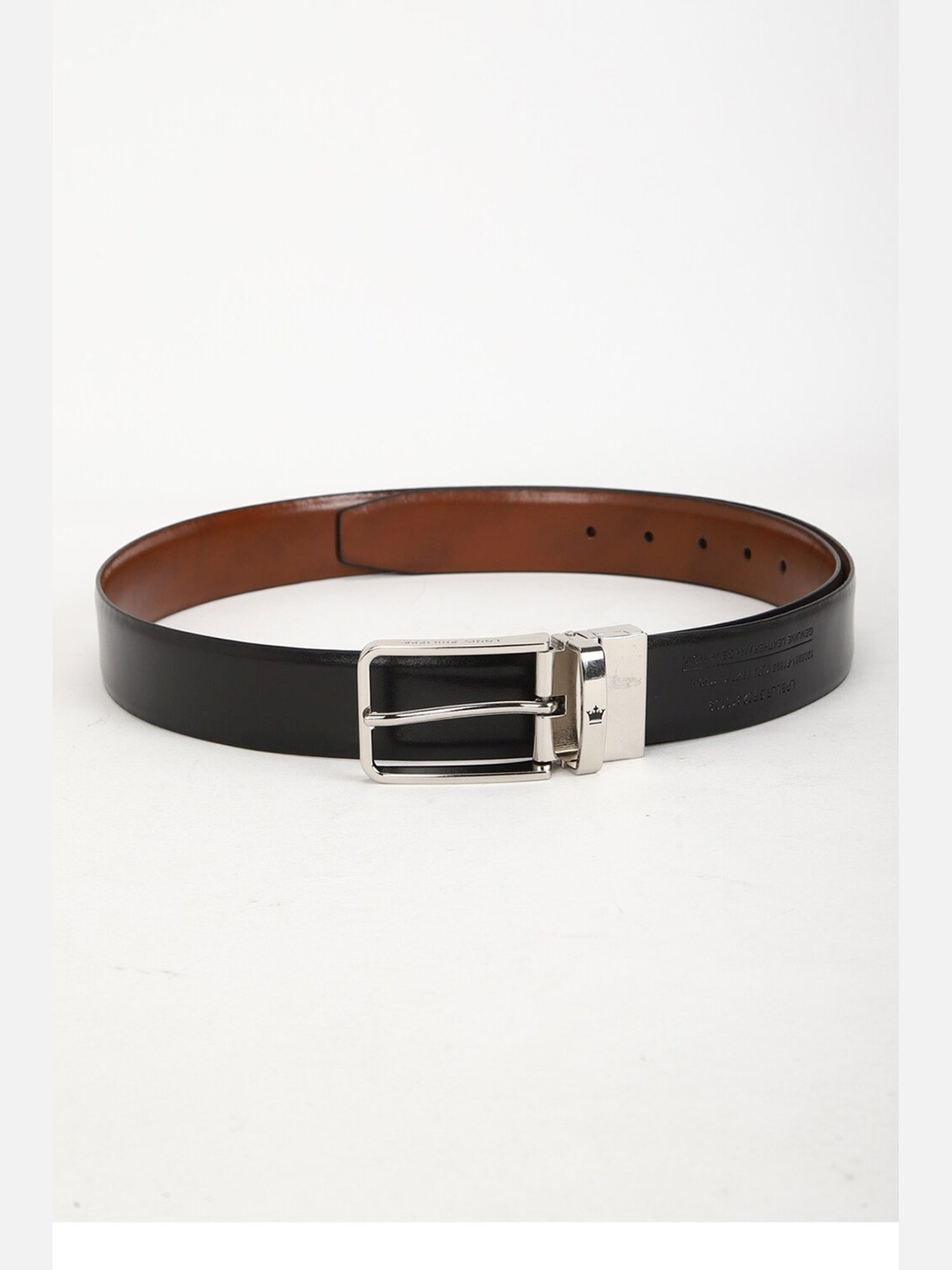 Louis Philippe Brown Leather Solid Reversible Belt