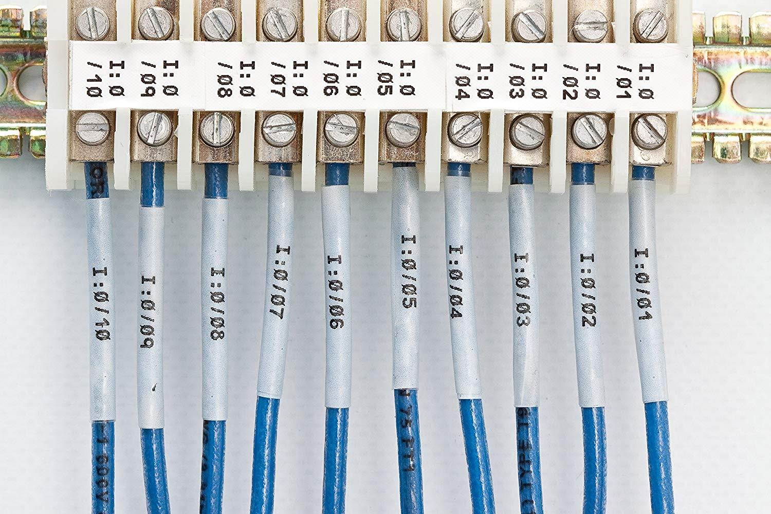 Brady PermaSleeve Heat-Shrink Polyolefin Wire Marking Sleeves (M-187-075-342) - Black On White Sleeves - Compatible with BMP41, BMP51, and BMP53 Label Makers - .335" Height, .75" Width