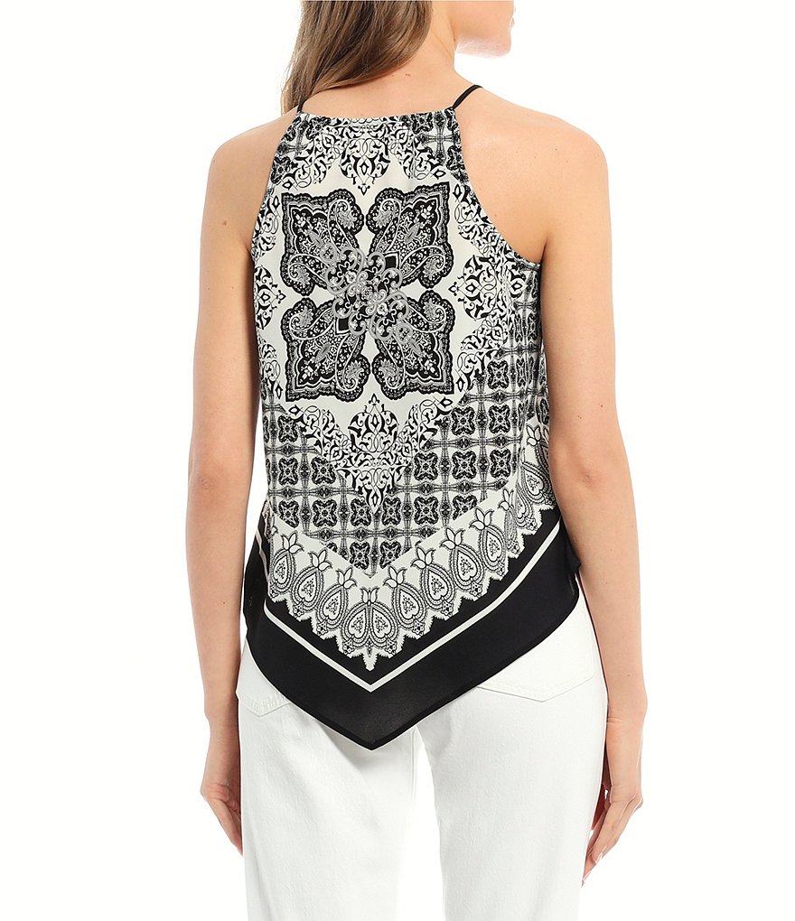 I.N. San Francisco Sleeveless Halter-Neck Scarf Top