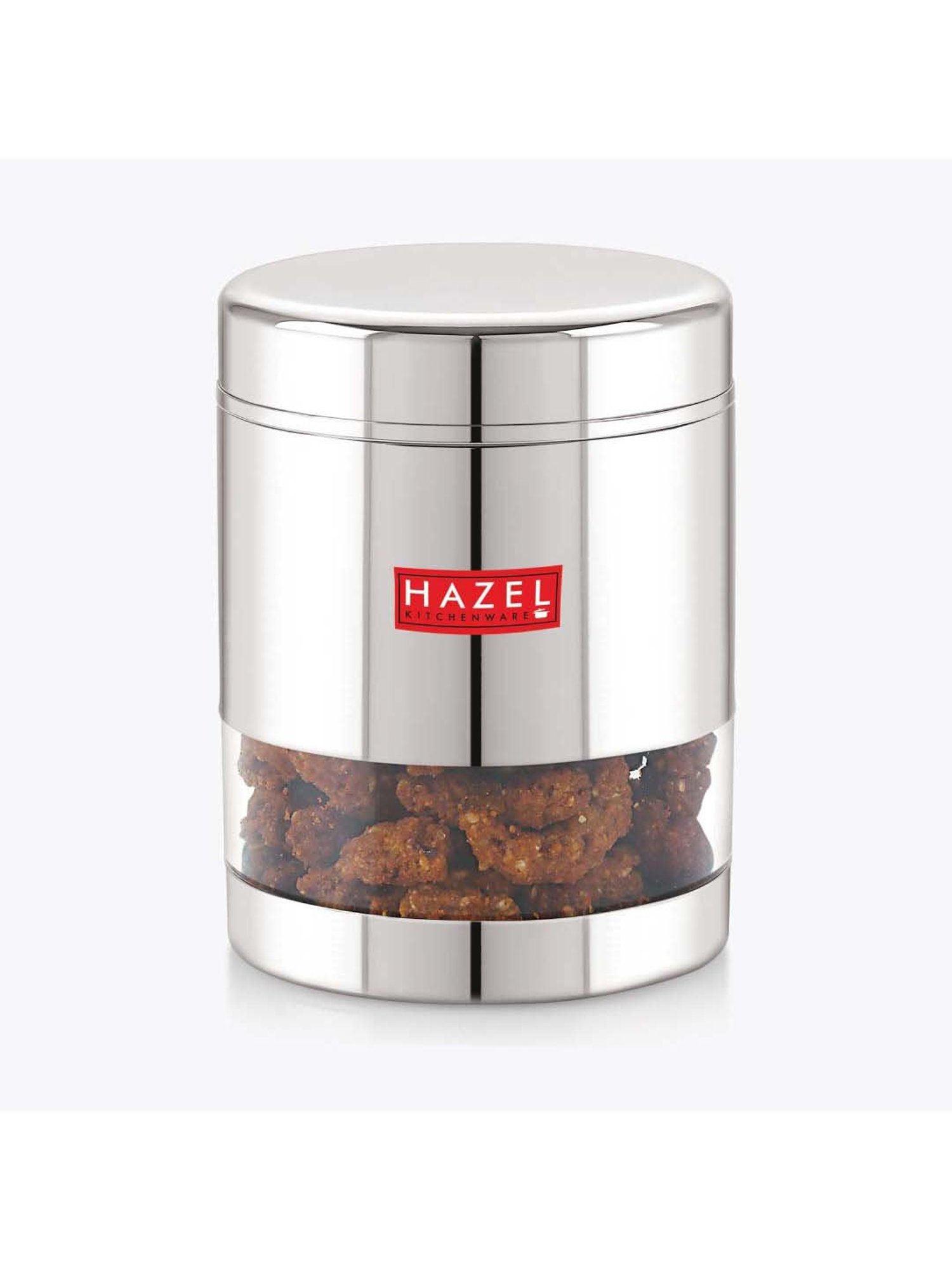 HAZEL Silver Stainless Steel Kitchen Storage Jar (800 ml) - Set of 1