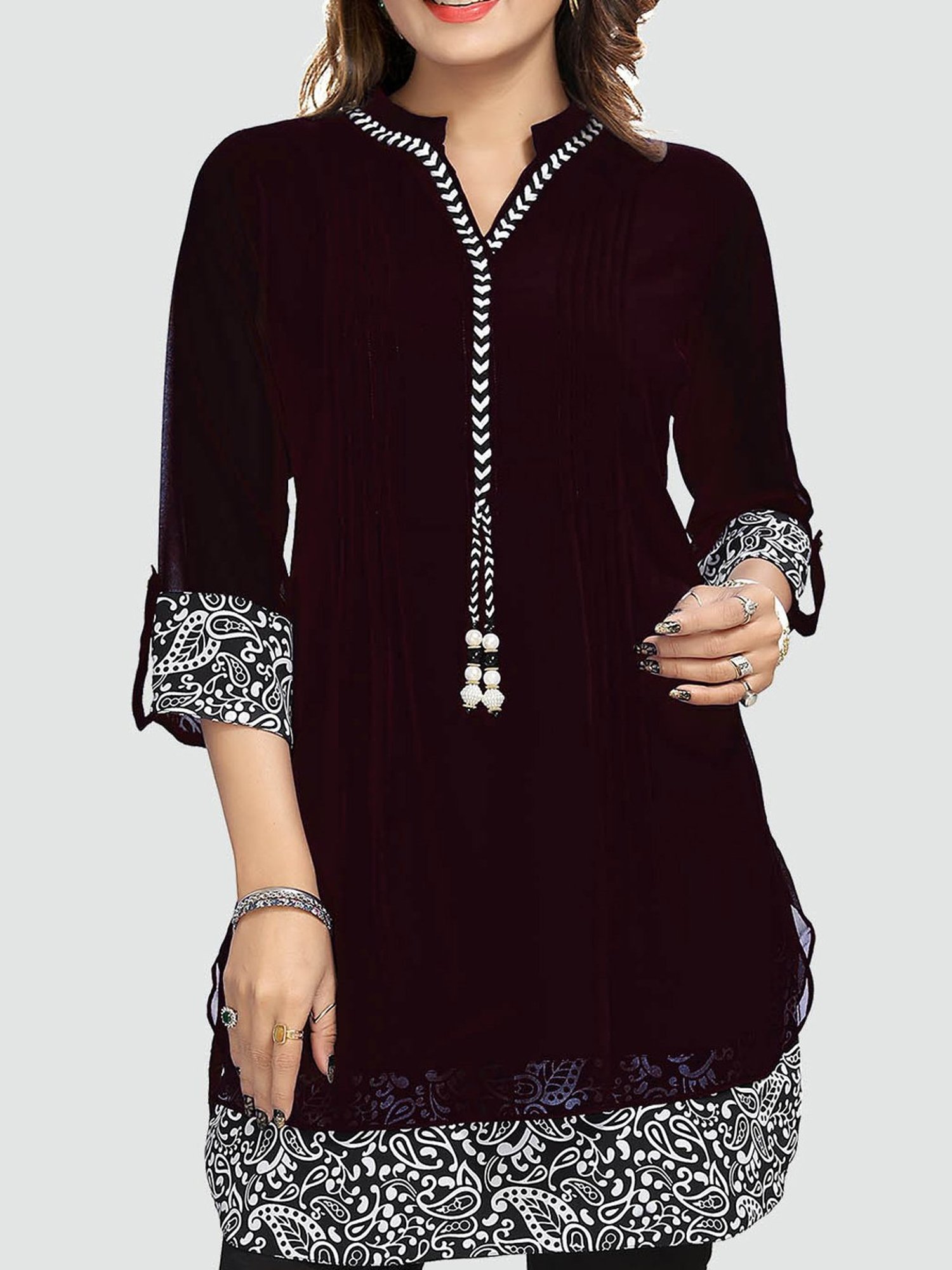 Saree Swarg Brown Embellished Tunic