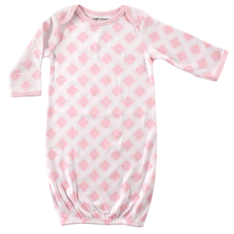 Luvable Friends Baby Girl Cotton Gowns, Bird, 0-6 Months