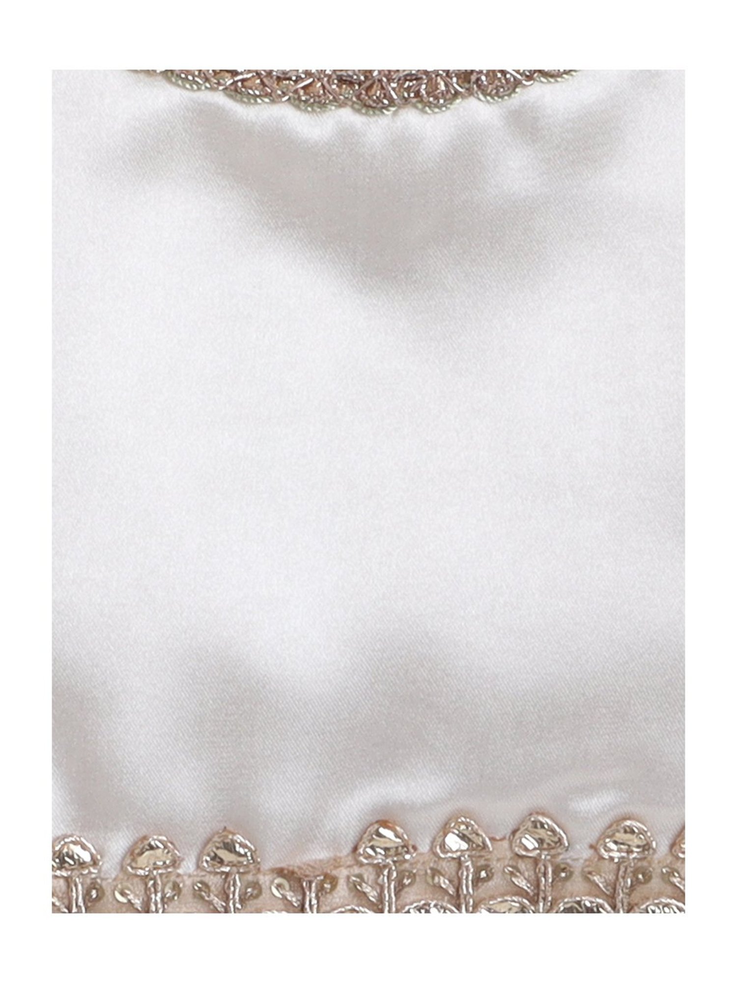 Many Frocks Kids Cream Embellished Lehenga, Choli with Dupatta