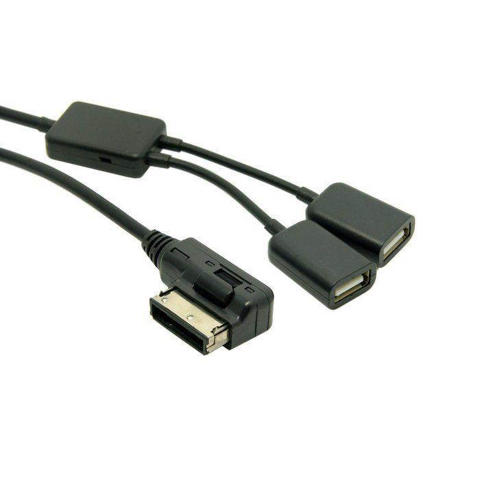 Media In AMI MDI Dual USB Ports AUX Adapter Cable For Car VW AUDI 2014 A4 A6 Q5 Q7 For Charge ONLY
