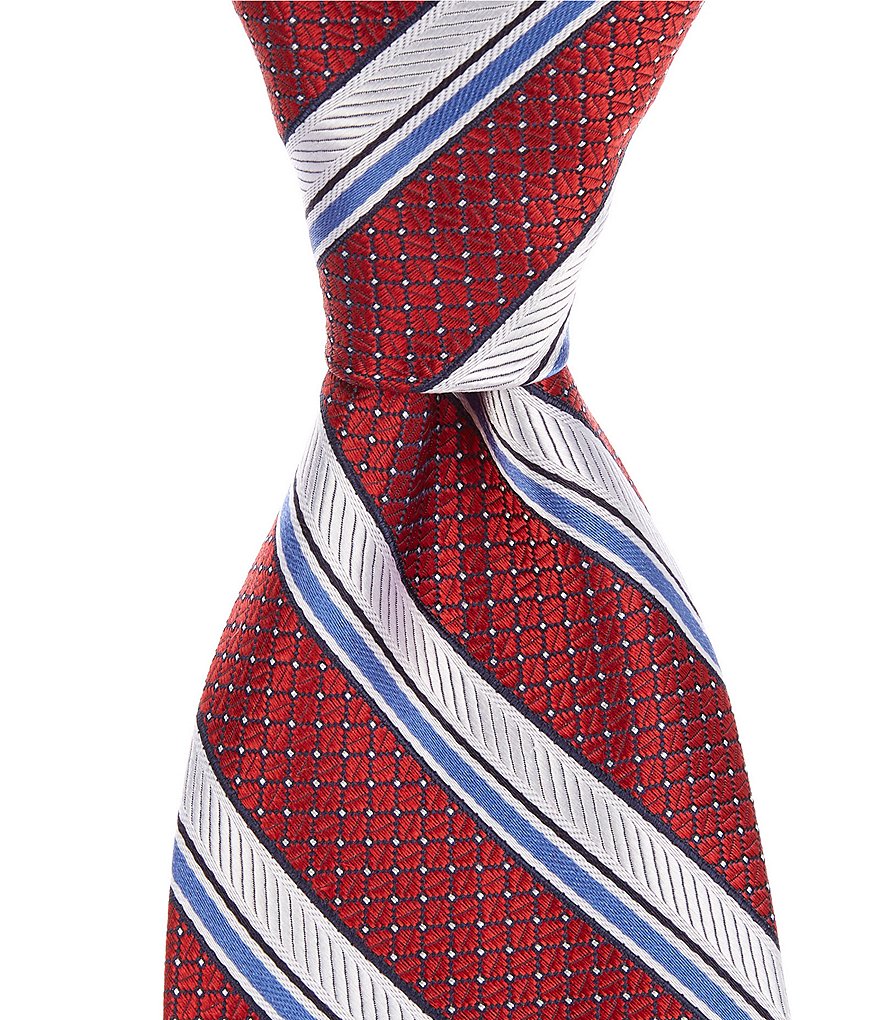 Hart Schaffner Marx Double Stripe Traditional 3 1/4#double; Silk Tie