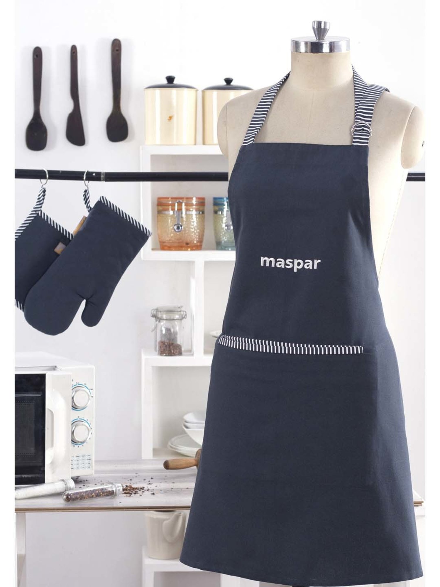 Maspar Navy 100% Cotton 225 GSM Apron - Single Piece