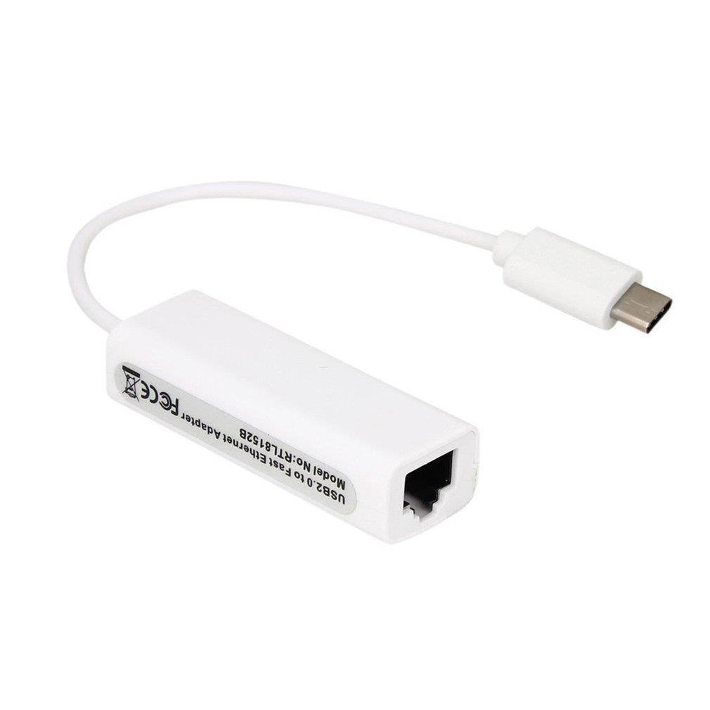 Maikou Fashion Mini Type-C Network Card High Speed USB 2.0 Interface Type-C to RJ45 Adapter for Apple for Macbook PC