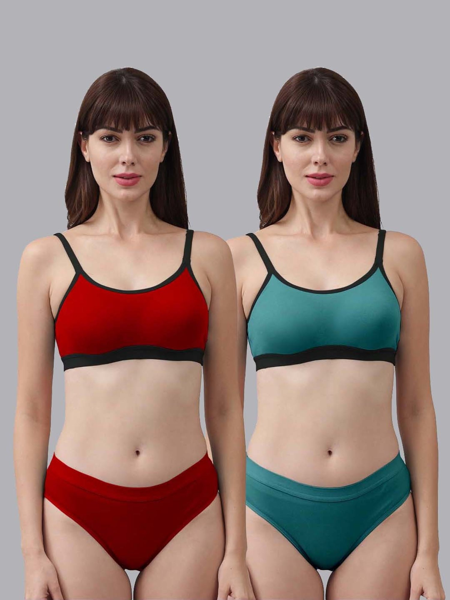 mod & shy Black Self Pattern Lingerie Set