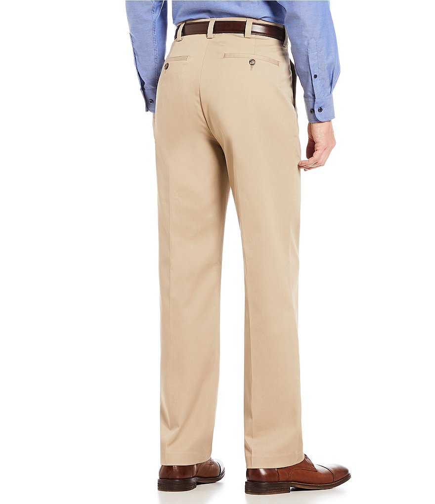 Roundtree & Yorke TotalFLEX Classic Fit Flat Front CoreComfort Waistband Easy Care Pants