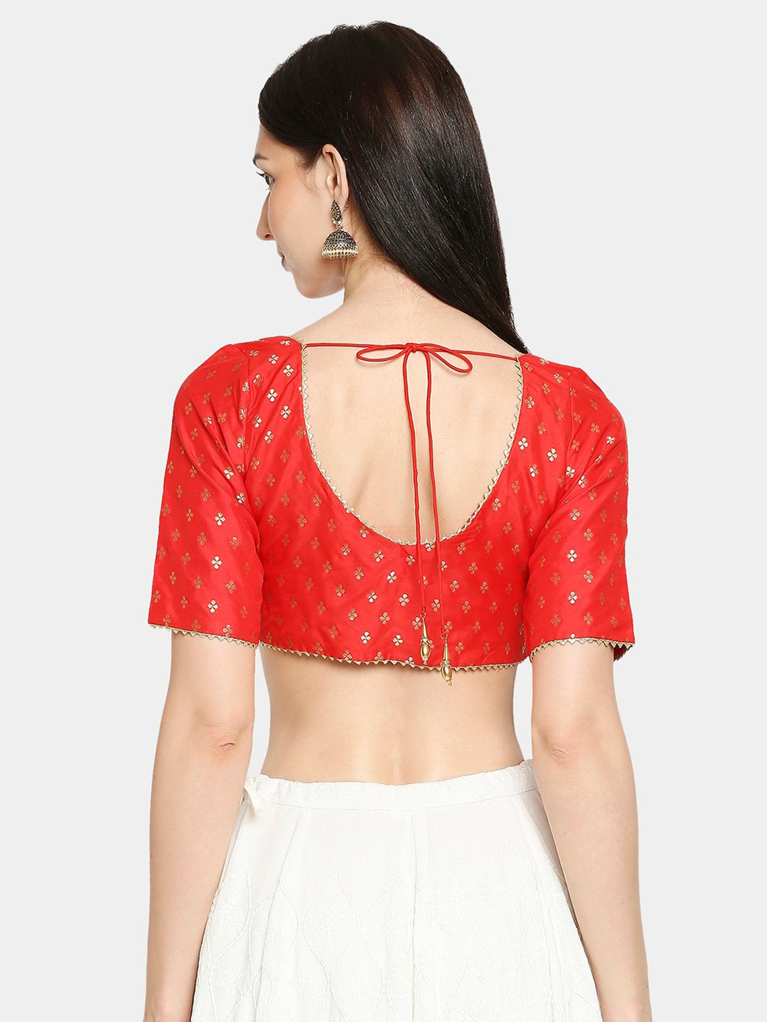 Salwar Studio Red Textured Blouse